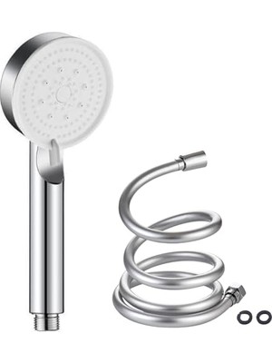 Aesco Dark Duş Başlığı Seti - 175 cm Siyah Spiral Banyo Duş Hortumu + 5 Fonksiyonlu Yüksek Basınçlı Su Tsarruflu Siyah El Duşu