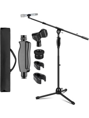 Aesco MS1337 Premium Ağır Hizmet Tipi (Heavy Duty) Profesyonel Çelik Mikrofon Standı & Sehpası (Taşıma Çantası ve Adaptör Hediyeli)