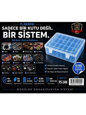 Orvessa Modüler Şeffaf Mavi Saklama Kutusu Seti - Organize ve Koruma Makyaj & Takı Organizeri