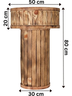 Orvessa Doğal Ahşap Sunum Standı, 50X30X80 cm Boyutlarında, Dekoratif ve Işlevsel Sepet