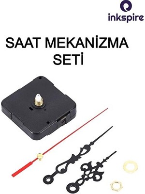 Orvessa Sessiz ve Askılı Saat Mekanizma Seti, 10 mm Şaft ve Pilli Çalışma Duvar Saati