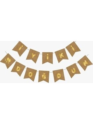 Aesco Kraft Gold Iyi Ki Doğdun Yaldızlı Banner