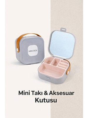 Orvessa Mini Aynalı Seyahat Takı Kutusu, Bölmeli ve Pratik Mücevher Saklama