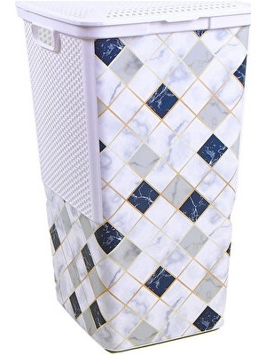 Orvessa Gold ve Beyaz Şır Sepeti, Elegant Tasarım Çamaşır Sepeti