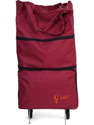 Orvessa Bordo Katlanabilir Tekerlekli Seyahat ve Alışveriş Çantası Pazar Arabası & Çantası