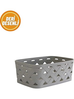 Orvessa Deri Desenli Dekoratif Sepet, Şık ve Dayanıklı Tasarım