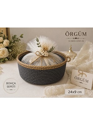Orvessa Nişan ve Düğün Organizasyonu Için Çok Amaçlı Sepet, Şık ve Kullanışlı 24X9 cm