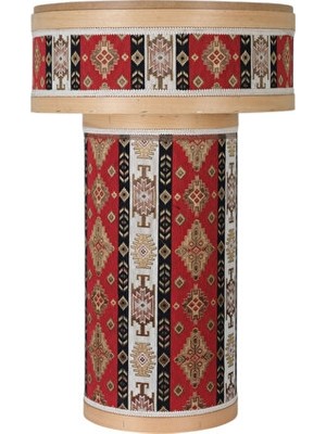 Orvessa Kilim Desenli Ahşap Sunum Standı, Zarif ve Pratik Sepet 50X30X80 cm