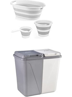 Orvessa Iki Şır Sepeti ve Katlanabilir Set, Pratik ve Hacimli Çamaşır Sepeti