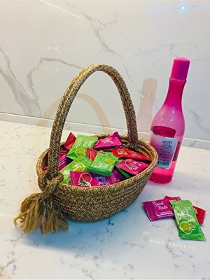 Orvessa El Işçiliği Oval Misafir Şekerliği ve Nişan Sepeti