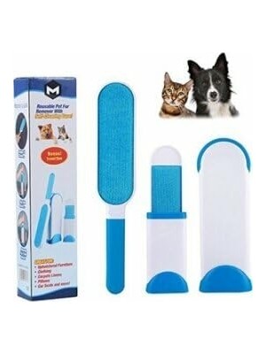 Aesco Pet Tüy Toplama Seti, Kedi ve Köpek Için Profesyonel Temizlik Fırçası, Mavi ve Beyaz, Çok Parçalı