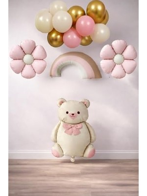 Aesco Baby Shower Retro Papatya Temalı Kız Bebek Kutlama Seti