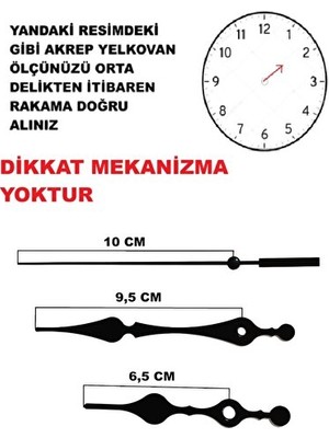 Orvessa Metal Malzemeden Akrep, Yelkovan ve Saniye Seti, Duvar Saati Mekanizması