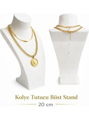 Orvessa Beyaz Plastik Kolye Standı ile Takı Düzenleme Makyaj & Takı Organizeri