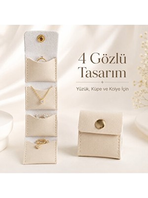 Orvessa Mini Takı Çantası, 4 Gözlü Seyahat ve Saklama Düzenleyici Makyaj & Takı Organizeri