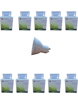 Aesco 10 Adet 5W 4000K GU10 Duy 38° Gün Işığı LED Spot Ampul Uzlıght          [enerji Sınıfı F]