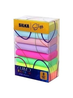 Aesco Faber Castell Silka Curved Rainbow Pastel Silgi 8'li Sg.51