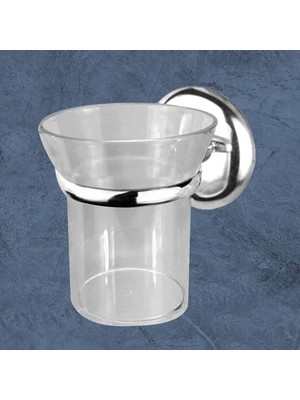 Aesco BADEM10 Diş Fırçalık Vidalı Banyo Diş Fırçası Kabı Kutusu Krom Kristal