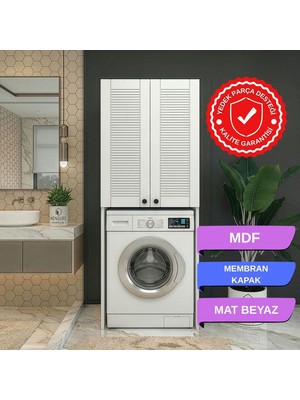 Kenz Life Kenzlife Membran Çamaşır-Kurutma-Bulaşık Makinesi Dolabı Mahidevran Byzbyz Panjur 180*70*60 Mebran Kapak Mdf Gövde