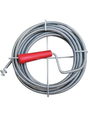 Aesco Kanal Açma Teli, 9 mm Kalınlık, Dayanıklı Metal Tel, Lavabo ve Gider Borusu Açacağı, Tıkanıklık Giderici, Spiral Tel, Ergonomik Sap, Kolay Kullanım, Lavabo, Tuvalet, Banyo, Küvet Açıcı (10 M)