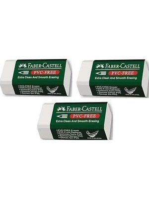 Aesco Faber Castell Pvc Free No:30 Küçük Boy 3'lü Beyaz Silgi