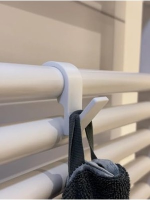 Aesco Havlu Askılığı, 6'lı Set, Duşakabin ve Havlupan Petek Için, Banyo Mutfak Kancalı (Beyaz)