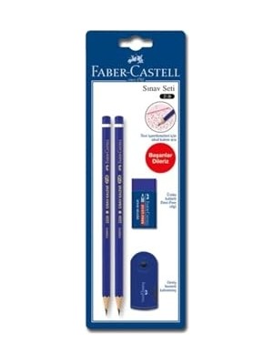 Aesco Faber-Castell Sınav Seti, Hb Kalem, Silgi ve Kalemtraş | Sınav Seti