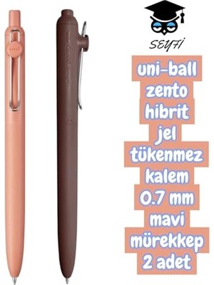 Aesco Seyfikirtasiye Uni-Ball Zento Hibrit Jel Tükenmez Kalem, 0.7 Mm, Mavi Mürekkep, 2 Adet