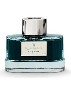 Aesco Graf Von Faber-Castell Mürekkep Turkuaz 75 ml | Kaliteli Mürekkep Haznesinde Parlak Renk Yoğunluğuna Sahip Dokümanlara Uygun Dolma Kalem Mürekkebi