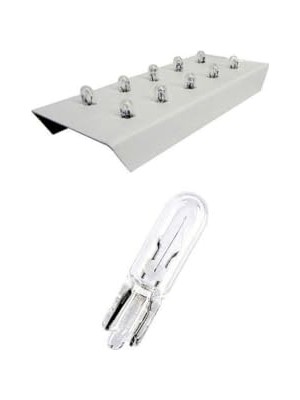 Aesco 10 Adet 12V T5 1.2W Mini Dipsiz Standart Renk Ampul