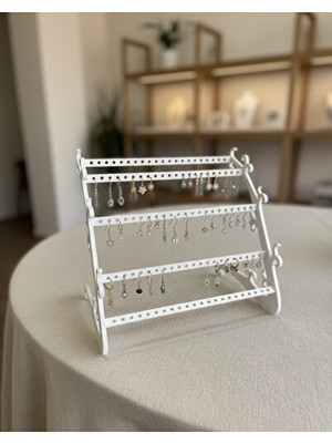 Orvessa Modern Çok Bölmeli Takı ve Küpe Standı, Kolye Askısı ile Şık Düzenleme