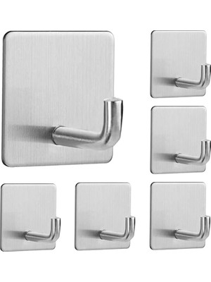 Aesco Mallart® 6lı 3m Bantlı Paslanmaz Çelik Askı | SUS304 Materyalli, Su Geçirmez & Iz Bırakmayan | Duvara Zarar Vermez, Yuvarlak & Kare Modeller – Banyo, Mutfak, Ofis Için (Yuvarlak)