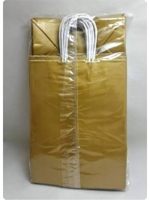 Aesco Kağıt Canta Altın Sarısı 15 * 8 * 20 cm (5 Adet)