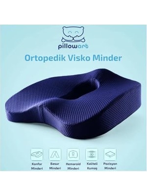 Aesco Visco Ortopedik Oturma Simidi Koltuk Minderi Visko Kuyruk Sokumu Yastığ