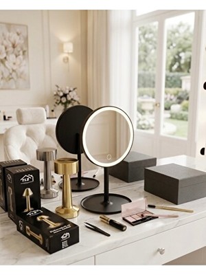 Orvessa Oval LED Işıklı Makyaj Aynası, 4 Saat Dayanıklı ve Pratik Makyaj & Takı Organizeri