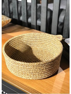 Teknotrust Orvessa Jüt ve Hasır Tekli Sepet, Çocuk Odası ve Dolap Içi Düzenleyici 25X10 cm