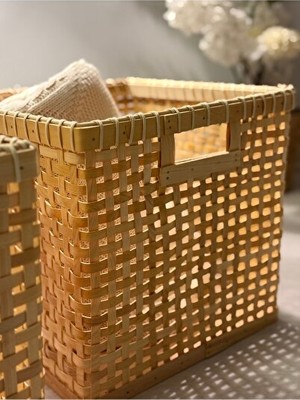 Orvessa Dekoratif Bambu Sepet, Çok Amaçlı ve Şık Tasarım 30X30X32 cm