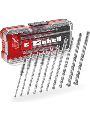 Aesco Orijinal Einhell S-Case 10 Parçalı Duvar Matkap Ucu Seti (Dın 10083-2'YE Göre Çelikten Yapılmış, E 6.3 Sap, Takılı Karbür Uç, Haddelenmiş Mil, Saklama Kutusu Dahil) - 49108743