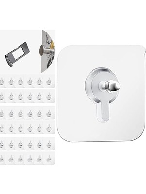 Aesco Aee® 10 Adet Çok Amaçlı Yapışkanlı Çivi Vida Askı Kanca Raf Tablo Saat Asma Aparatı 10MM Vidalı