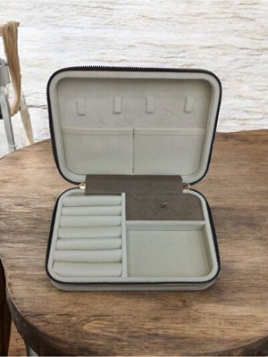 Orvessa Büyük Boy Kadife Takı Saklama ve Seyahat Çantası Makyaj & Takı Organizeri 14X21 cm