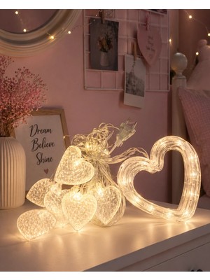 Ronanna Buğz Kalp Figürlü LED Neon Dekor Işığı Romantik Ortam Aydınlatması