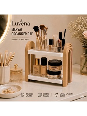 Orvessa Modern 2 Katlı Parfüm ve Makyaj Düzenleyici Rafı Makyaj & Takı Organizeri