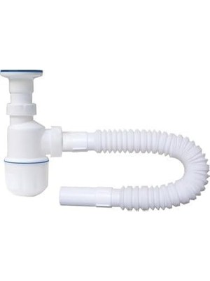 Aesco Körüklü Tahliye Taslı Lavabo Evye Sifonu - Depolu Lavabo Evye Gider Borusu