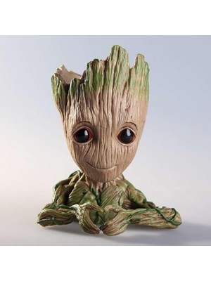 Aesco Galaksinin Koruyucuları Baby Groot Figür Kalpli Saksı Kalemlik Pla 14 cm