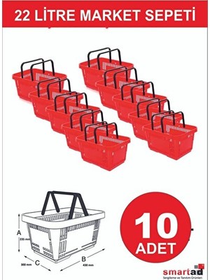 Orvessa Kırmızı Market Sepeti, Saplı ve Hafif Taşıma Kolaylığı