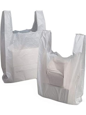 Aesco Kalın Beyaz Poşet Orta Boy 1 kg Hışır Atlet Poşet Market Manav Poşeti