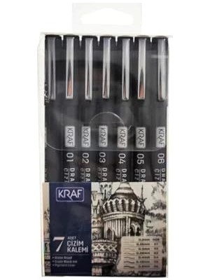 Aesco Drawıng Pen - Çizim Kalemi 222 7 Li Set