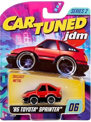 Aesco Mgae Cartuned Jdm Seri 2 1985-87 Sprinter Trueno Gt-Apex AE86, Siyah Kırmızı, Diecast Metal Oyuncak Araba, Koleksiyon