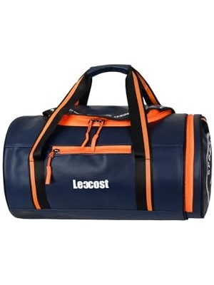 Aesco Suni Deri Silindir Spor Çantası – Geniş Ana Bölmeli, Ön ve Yan Fermuarlı Cepli, Ayarlanabilir Askılı Spor & Seyahat Çantası, 28 x 45 x 28 Cm, 125 (03-Lacivert)