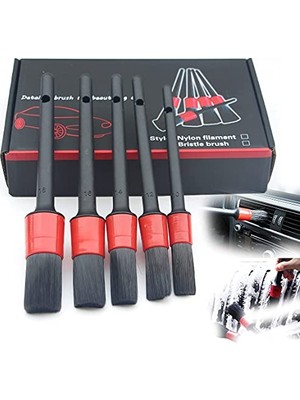 Aesco Araç Detay Fırçası, Otomobil Detay Fırçası Seti, Araba Detay Fırçası (5'li Paket), Tekerleklerin, Motorların, Iç Mekanın, Amblemlerin, Iç ve Dış Yüzeylerin, Havalandırma Deliklerinin Temizlenmesi Için